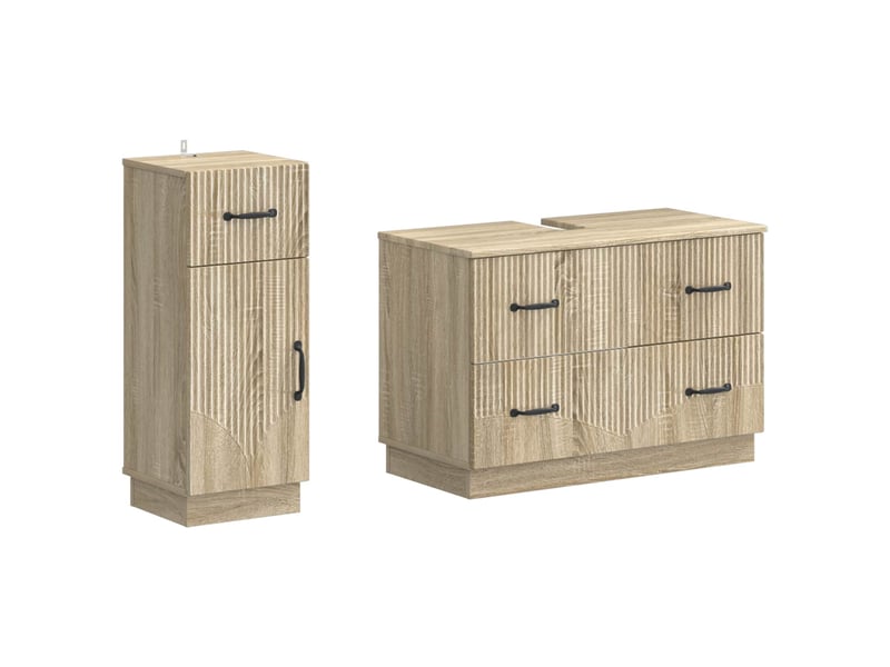 Ensemble de 2 meubles de salle de bain hoorn chêne sonoma cf63188 - Conforama A