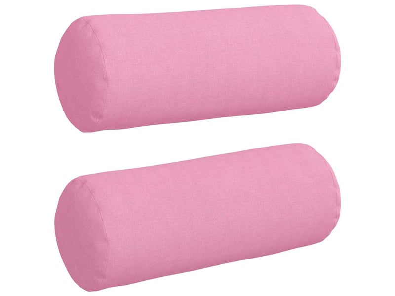  Lot de 2 coussins d'accent, coussins décoratifs, coussins lombaires tissu rose ø 15 x 40 cm cf56704  - Conforama A