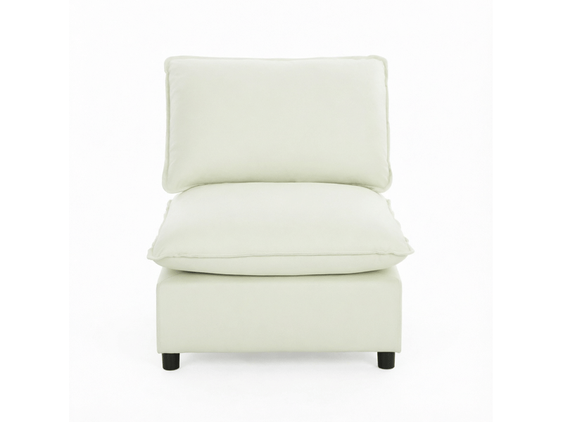  Fauteuil tcqpz 1 place fixe 74 x 85 x 78 cm en tissu crème  - Conforama A