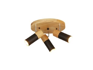 Plafonnier à intensité variable en marron bois – 3 lampes e14