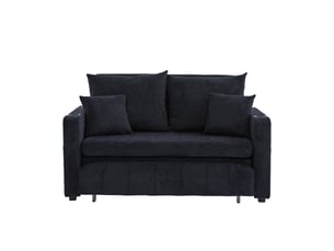 Canapé droit convertible <strong>BIQZUYA</strong> <strong></strong> 2 places Tissu noir