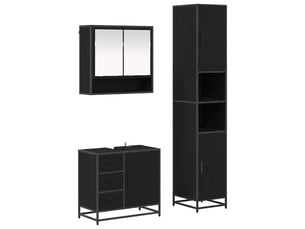 Ensemble de mobilier de salle de bain 3 pc chêne noir cf64363