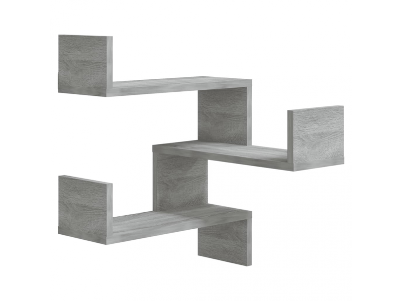  Étagères murales d'angle 2 pcs sonoma gris 40x40x50 cm- comfortxl  - Conforama C