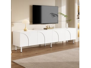Meuble tv coloris blanc 180 cm <strong>OKWISH</strong>  <strong></strong>