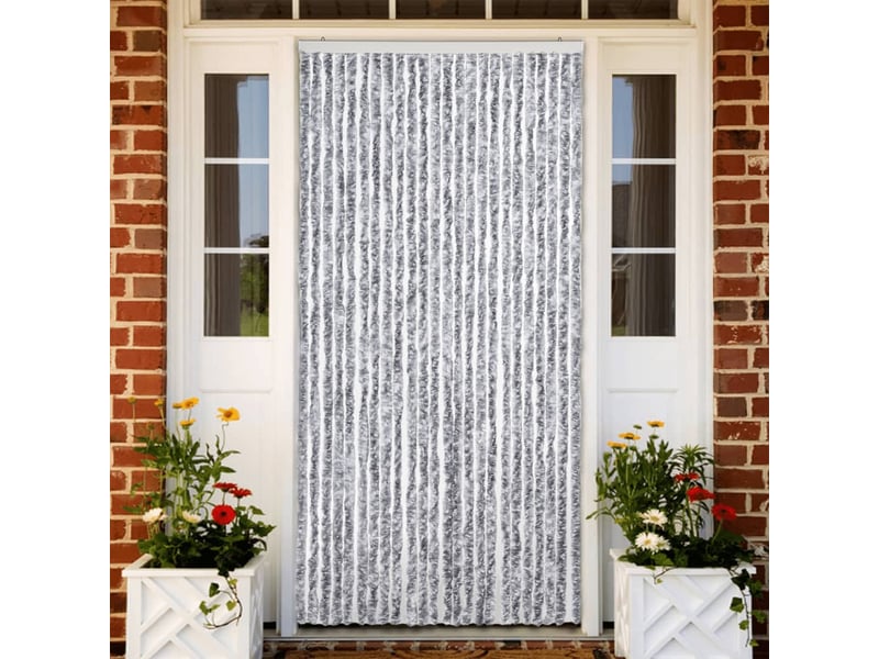  Rideau anti-mouches, moustiquaire blanc et gris 100x200 cm chenille cf43511  - Conforama B