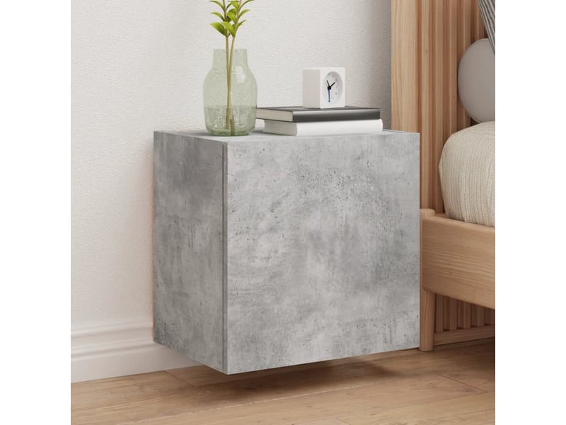  Meuble tv - banc tv - meuble de rangement mural gris béton 40,5x30x40 cm bois d'ingénierie  - Conforama B