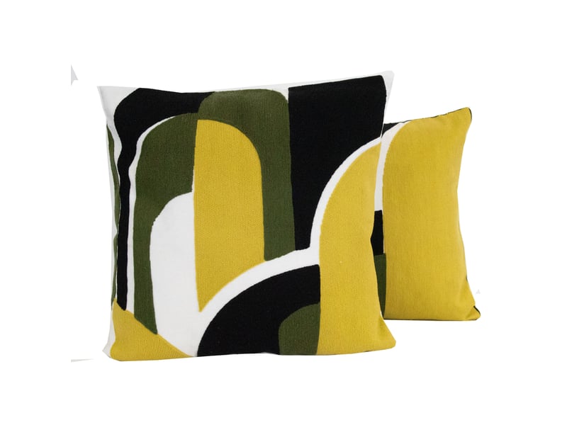  Coussin brodé en relief motif abstrait 50x80 cm  - Conforama B
