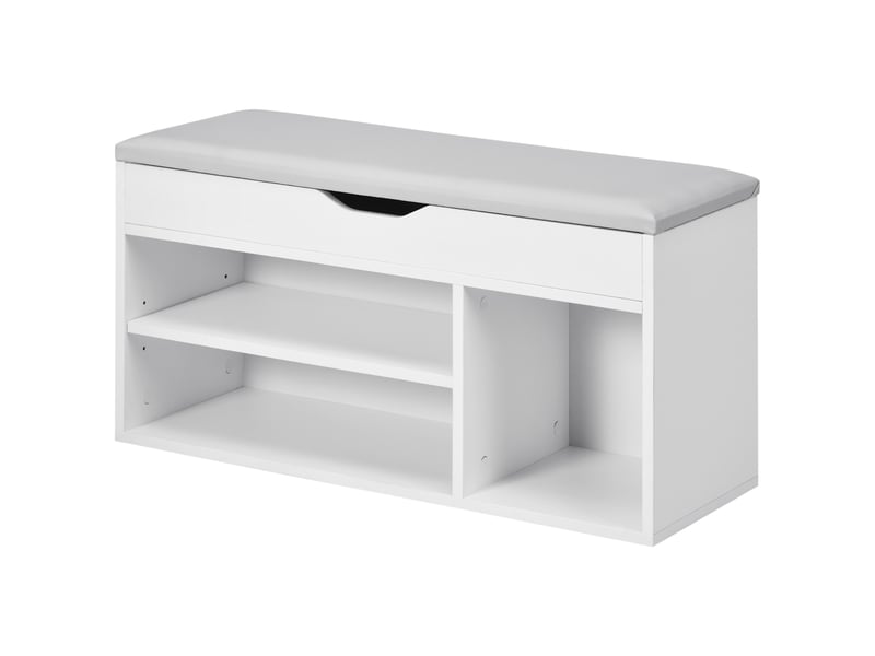  Étagère à chaussures peu encombrante avec banc de rangement et compartiments ouverts  - Conforama B