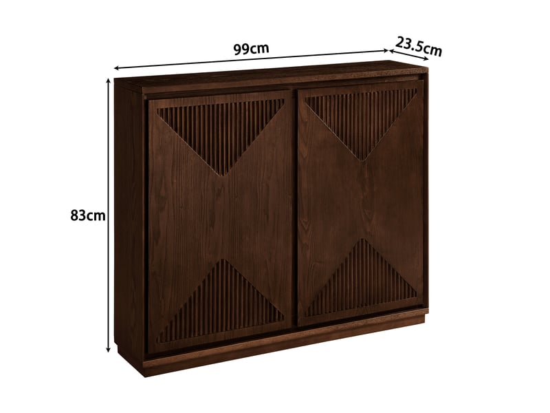  Buffet,99,06x23,50x82,50 cm,2 portes,mdf,coloris noyer foncé  - Conforama C
