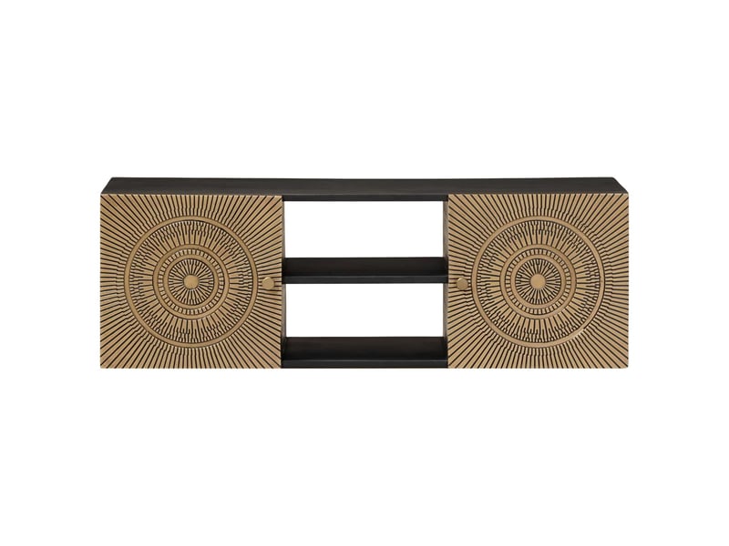  Meuble tv - banc tv - meuble de rangement avec étagère avec stockage laiton 105 x 30 x 35 cm  - Conforama C