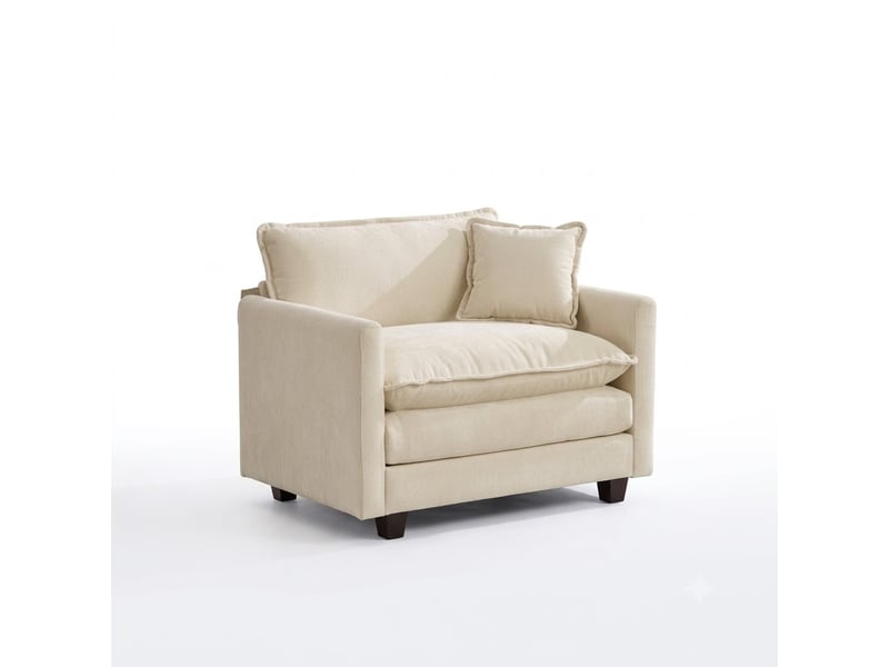 Fauteuil canapé cloud 1 place modulable - assise ergonomique ultra confortable salon - 107x75x84 cm - en tissu chenille beige - Conforama A