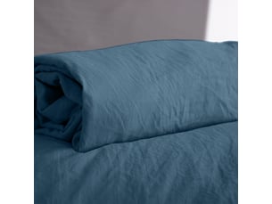 Drap housse 140x190+28 cm microfibre bleu nuit