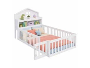 Lit cabane 90x200 cm STILVORA   coloris blanc