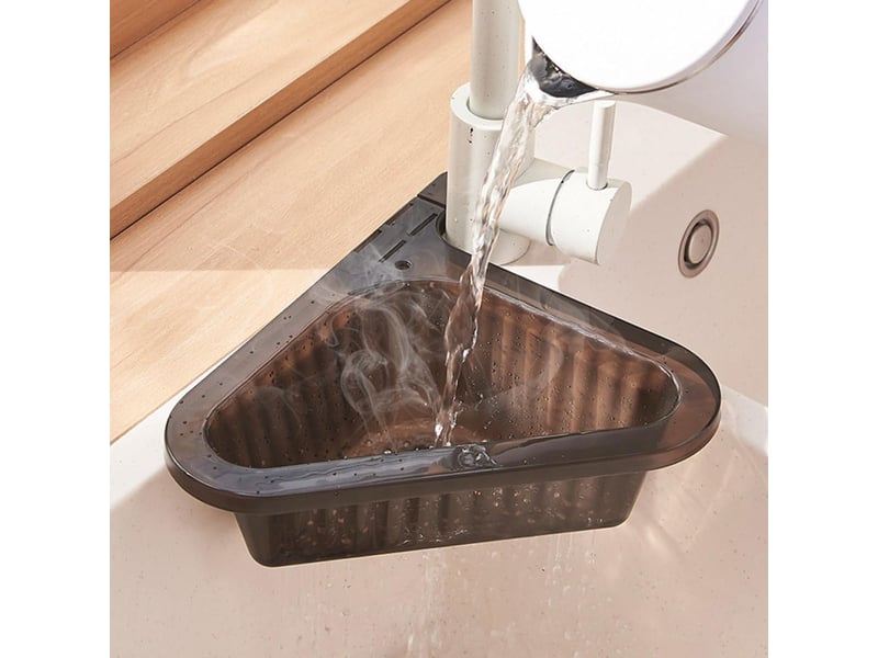  Support de filtration suspendu triangulaire 2 pièces pour évier cuisine, panier de drainage rangement pour petits ustensiles, noir et vert  - Conforama C
