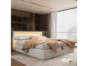 Lit coffre 140x200 cm    coloris jaune