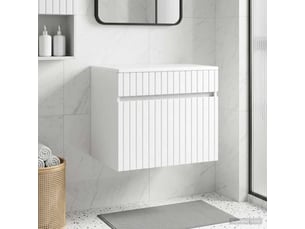 Cabinet salle de bain mural, meuble de rangement blanc brillant 59x44.5x50 cm