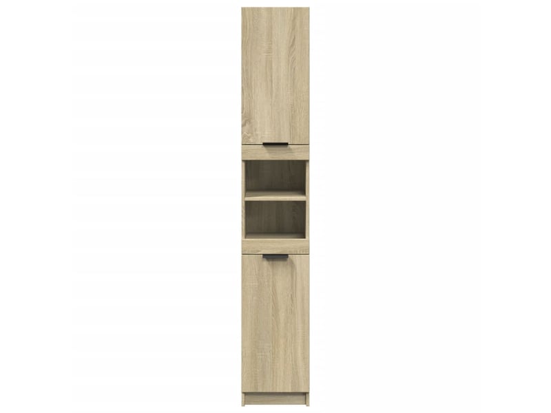  Meuble salle de bain rangement, commode chêne sonoma 32x34x188.5 cm  - Conforama D