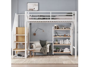 Lit mezzanine 90x200 cm <strong>MODENUIT </strong>  <strong></strong> coloris blanc