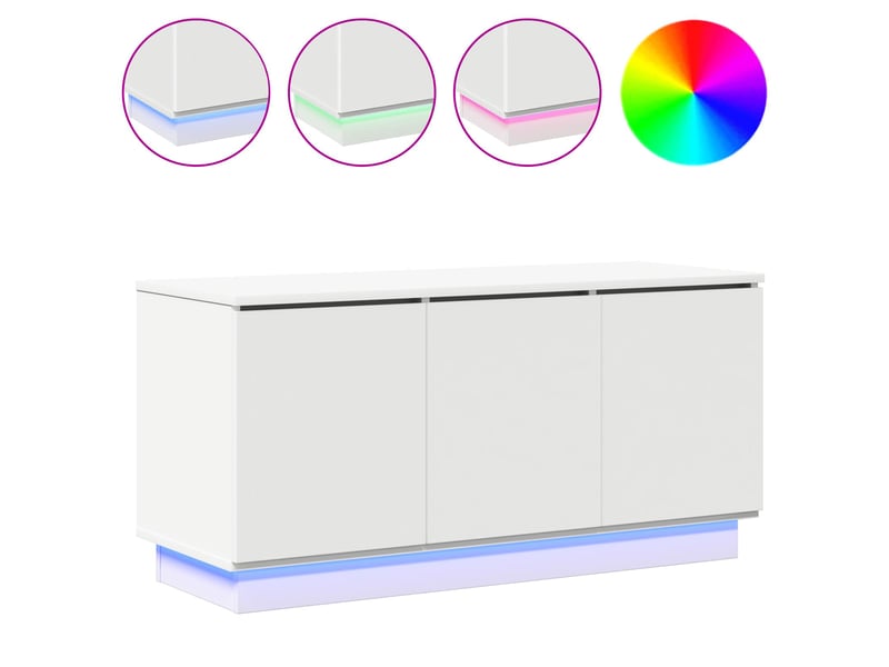 Meuble tv - banc tv - meuble de rangement 100 x 38 x 49 cm blanc bois d'ingénierie - Conforama D