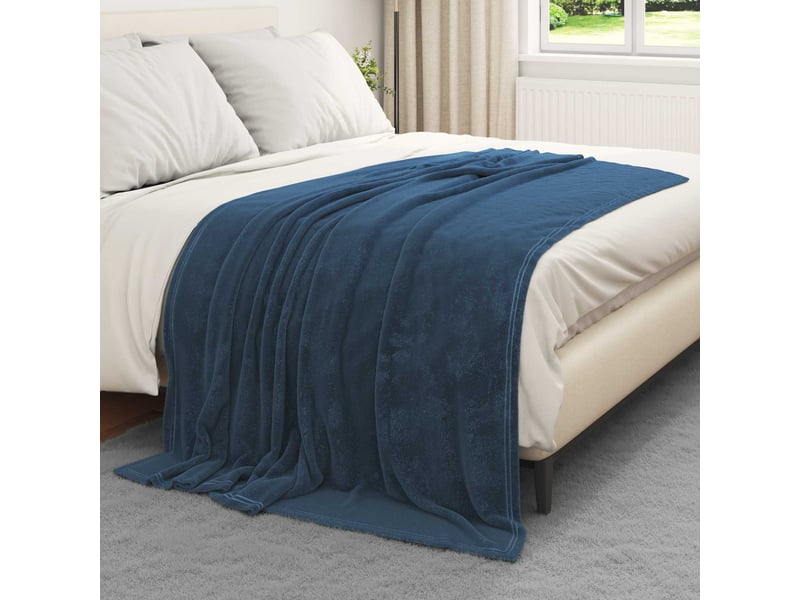  Plaid canapé bleu marine 150x200 cm 0.78 kg polaire  - Conforama C