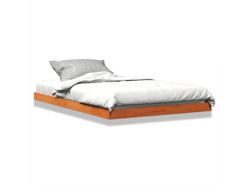  Lit double- lit adulte -  cadre de lit sans matelas  marron 120x190cm bois pin massif  - Conforama A