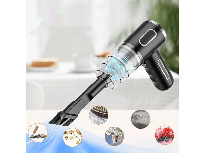  Aspirateur à main sans fil 3500 pa double usage voiture et maison abs noir chicfurn  - Conforama B