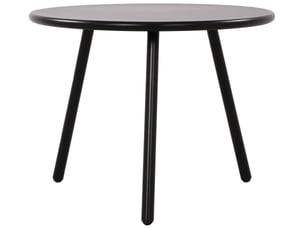 Table basse ronde intérieur extérieur en polypropylène couleur noir – ø 60 cm résistante aux intempéries 10_0009228