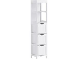 Colonne de salle de bains 30x30x142,4 cm 3 tiroirs mdf blanc