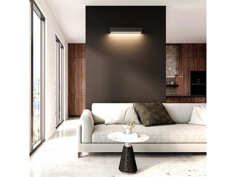 Applique murale light prestige ibros noire led cct 3000, 4000, 6000 (réglable) 1 pc.  - Conforama C