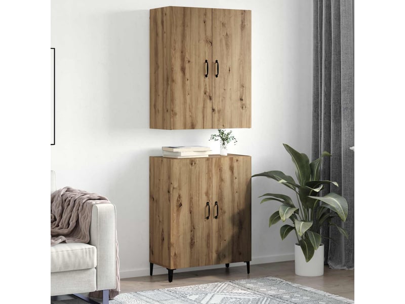  Buffet - haut armoire 2 pc chêne artisanal 69,5 x 34 x 180 cm  - Conforama D