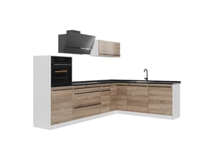 Vicco cuisine en angle, sonomablanc, 287 x cm plan de travail anthracite