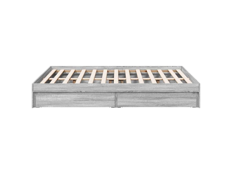  Lit double- lit adulte -  cadre de lit avec tiroirs sans matelas sonoma gris 120x190 cm  - Conforama D