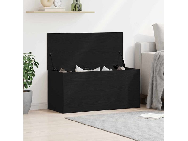  Boîte de rangement, coffre de rangement chêne noir 100x42x46 cm  - Conforama B