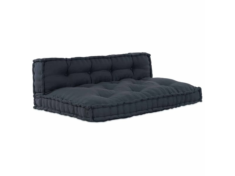 Coussin de canapé sur palette, coussin de chaise 2 pc tissu anthracite cf54201 - Conforama A