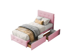 Lit simple 90x200 cm WISHDOR coloris rose