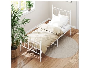 Lit simple 90x200 cm <strong>MODFU</strong>  <strong></strong> coloris blanc