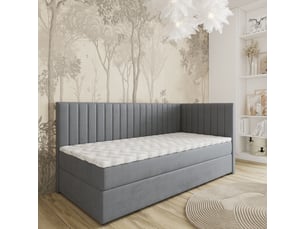 Lit avec rangement 80x200 cm <strong>MASSENO</strong> <strong></strong> coloris gris