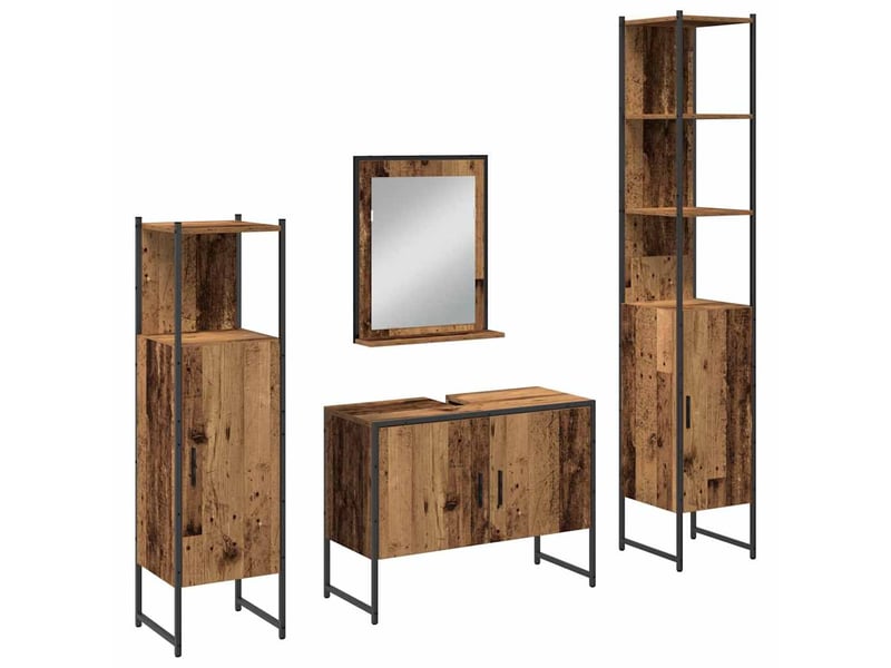  Ensemble de mobilier de salle de bain 4 pc marron cf64522  - Conforama A