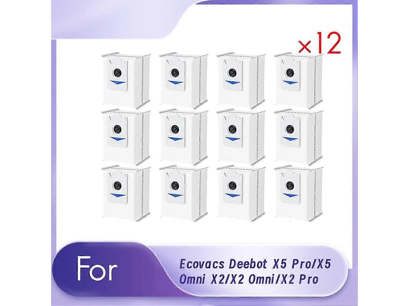  12 pcs dust bags for ecovacs deebot x5 prox5 omni x2x2 omnix2 pro sweeper accessories replacement trash bags  - Conforama C