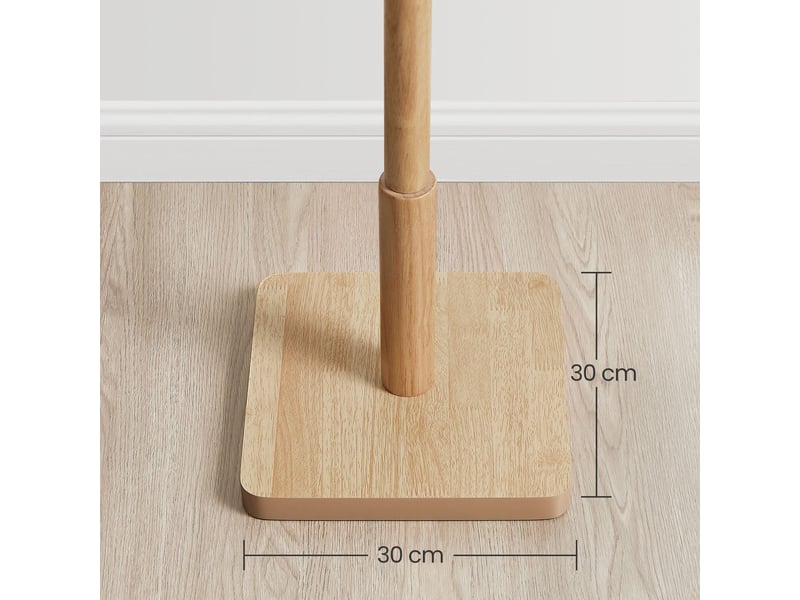  Portemanteau en bois d'hévéa 30 x 30 x 175 cm pour entrée couloir avec 8 crochets finition élégante en bois blanc 12_0010891  - Conforama B