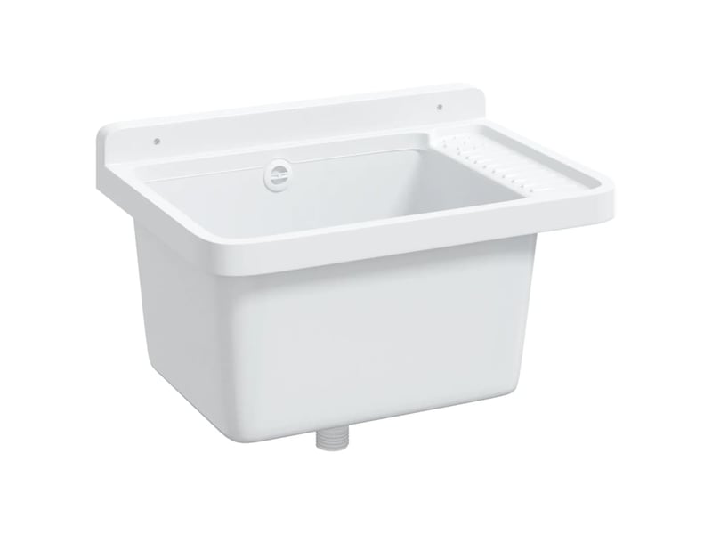  Lavabo pour montage murale blanc 50x35x24 cm résine cf65681  - Conforama E