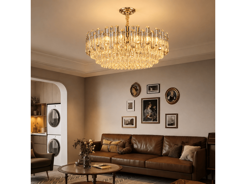  Suspension en cristal biseauté a-5 ø 100 cm – éclairage 3 couleurs XIKOU00A5 - Conforama C