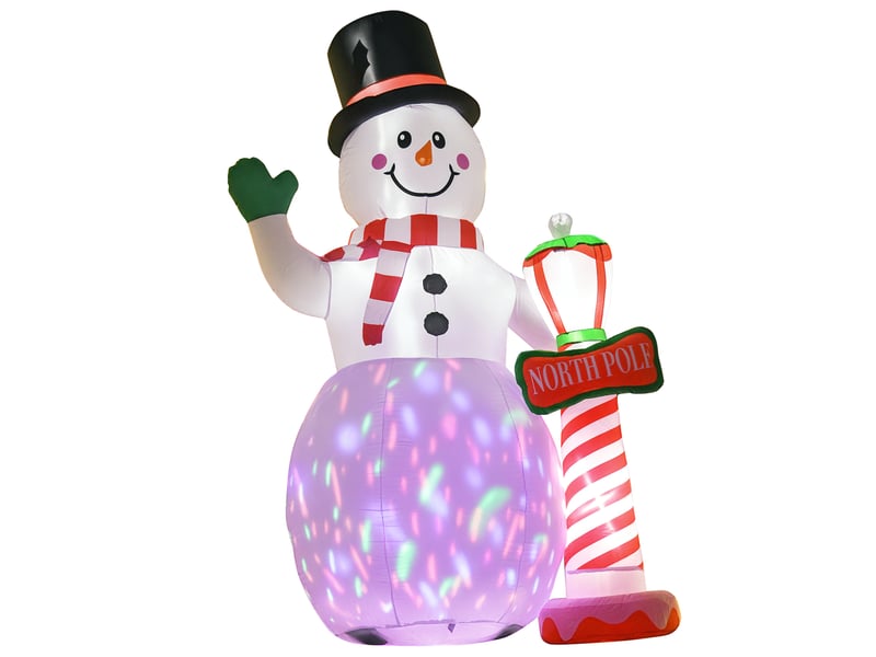  Décoration de noël, bonhomme de neige gonflable, 2,4 m, éclairage led, souffleur, blanc  - Conforama A