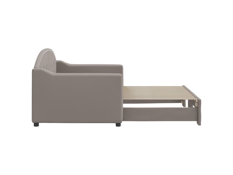  Lit simple- lit adulte -  lit de jour avec gigogne sans matelas taupe 80x200 cm  - Conforama C