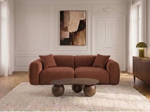Canapé droit fixe <strong>BOBOCHIC</strong> <strong>SIENA</strong> 3 places Tissu orange