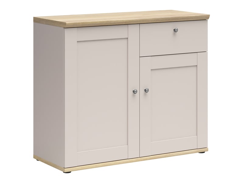  Buffet commode 2 portes 1 tiroirs coloris cachemire chêne mauvella - longueur 103 x profondeur 43 x hauteur 88 cm  - Conforama E