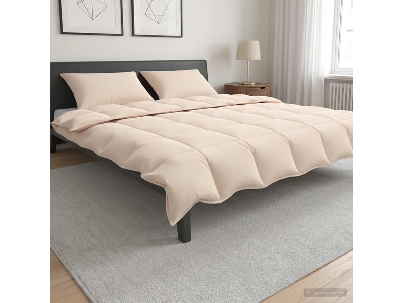  Ensemble de duvet 2 pcs - couette 200 x 200 cm toutes saisons beige  - Conforama B
