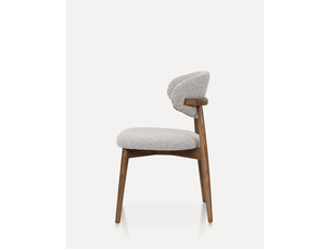 Lot de 2 chaises de salle à manger daisy en bois, tissu argile et noyer
