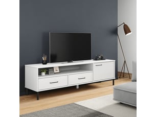 Meuble tv coloris blanc 158 cm <strong></strong>  <strong></strong>