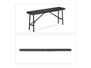 Lot de 2 bancs pliants design extérieur jardin 180 x 30 x 45 cm confortables en plastique brun 13_0010184